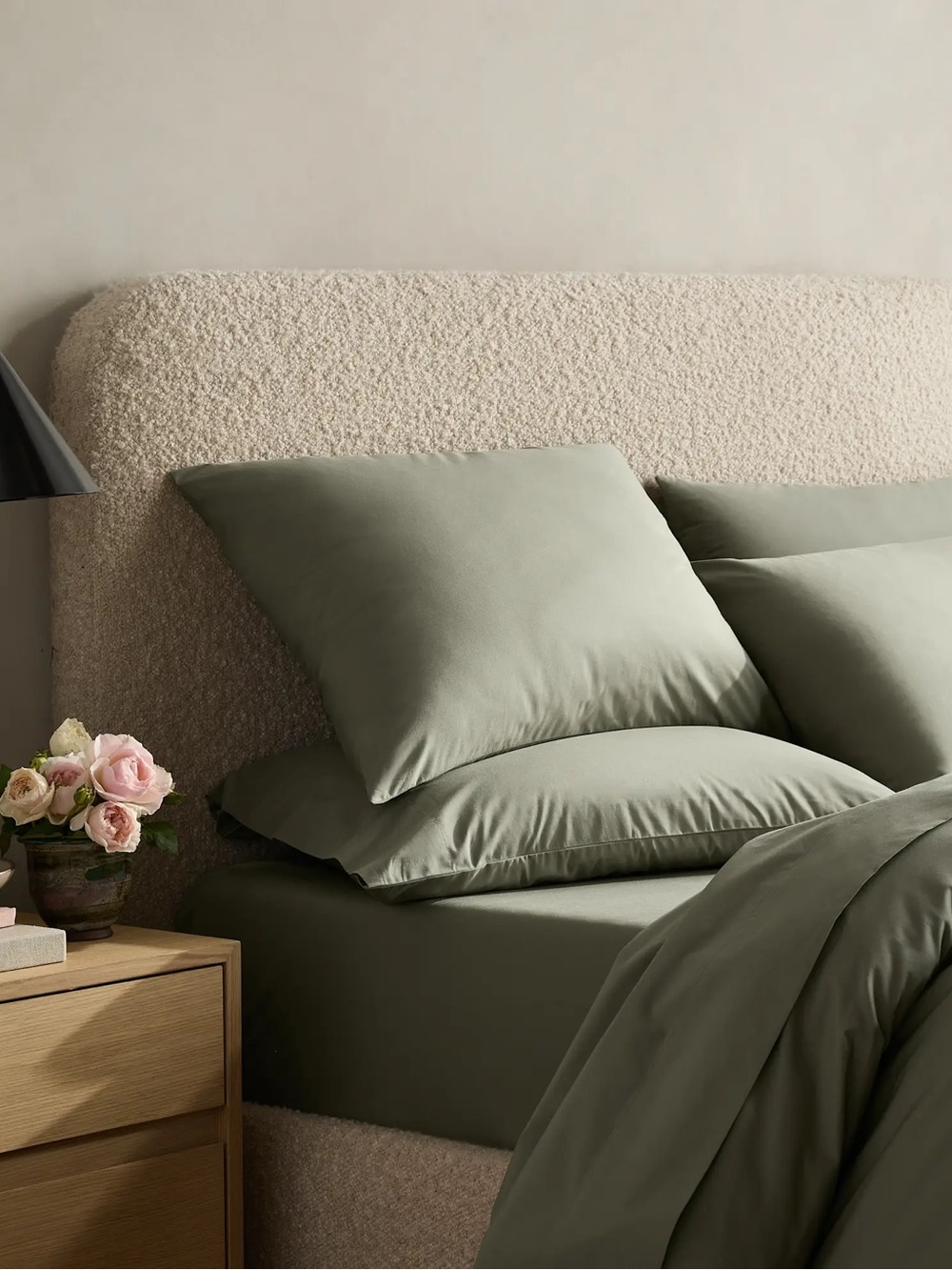 QUINCE Classic Organic Percale Pillowcase Set Standard Dried Sage 7803